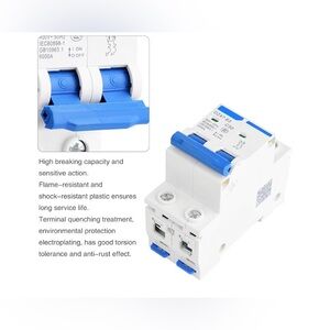 Blue Handle Dual-Pole Circuit Breaker - Electrical Protection